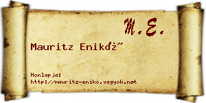 Mauritz Enikő névjegykártya